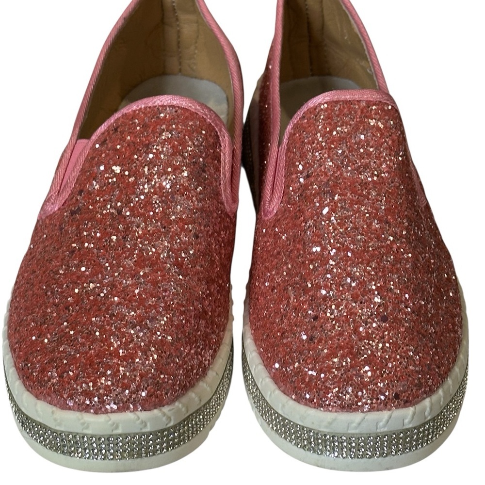 Glittery Pink Women's Slip-On Sneakers